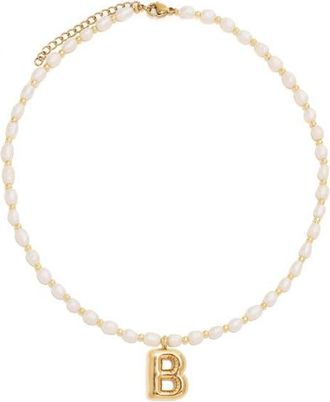 Petit Moments Dainty Initial Pendant Necklace in Gold-B at Nordstrom