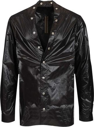 Rick Owens Larry Shirt - Heren - Casual Overhemden - Zwart - M - Nylon - Overhemden