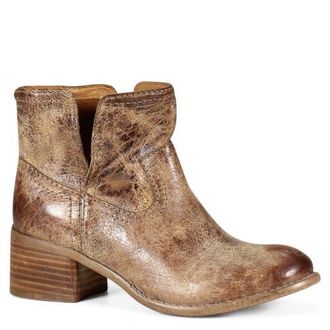 Diba WALNUT GROVE Distressed Leather Pull-On Western Bootie in Tan at Nordstrom, Size 6.5
