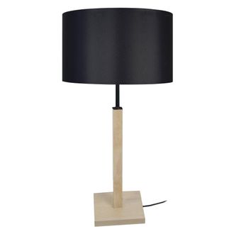 Tosel L&aacute;mpara de mesamadera Alt.54cm natural Pantalla: negro