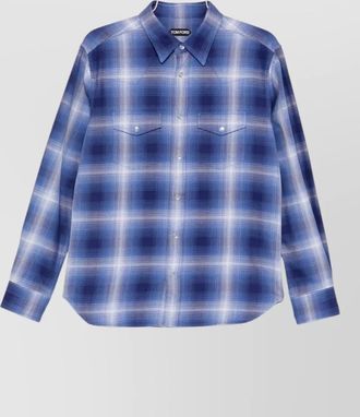 Tom Ford checked cotton shirt button down collar