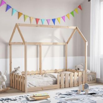 vidaXL Vidaxl - Cama Con Forma De Casa Para Ni&ntilde;os Madera Maciza Pino 80x160 Cm