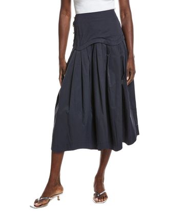 Gracia Midi Length Pleated Skirt