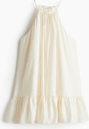 H&M Ärmelloses Kleid mit Volants - White