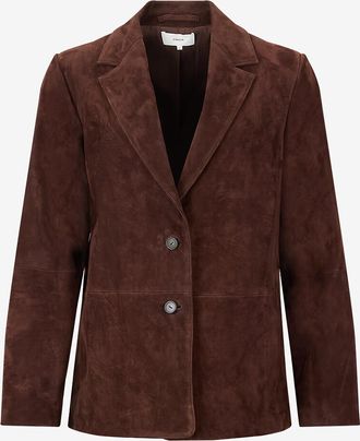 Vince Einreihiger Wildlederblazer im Oversize-Schnitt