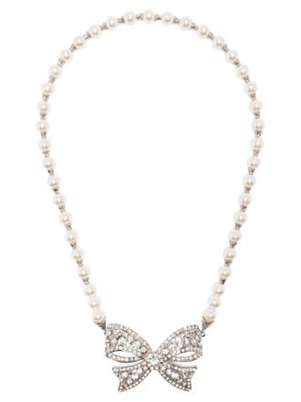 Alessandra Rich Womens ivory Bow Necklace