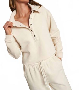 perfectwhitetee Vinny Collared Sweatshirt In Sugar
