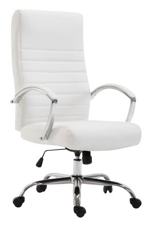 Clp Silla de oficina giratoria regulable en Simil cuero Blanco