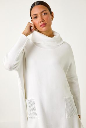 Roman Sparkle Pocket Detail Poncho Jumper