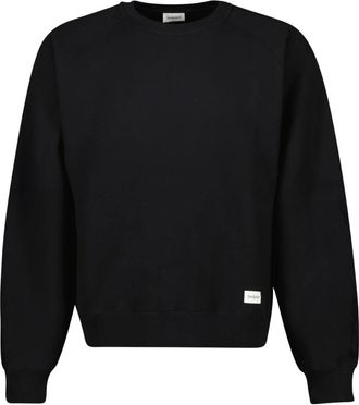 Saint Laurent Sweatshirts, male, Black, Size: XS Black Cotton Sweatshirt Autumn-Winter 2024