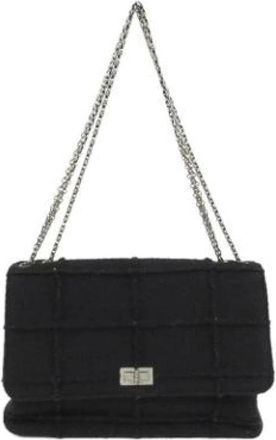 Chanel Pre-owned Shoulder Bags, female, Black, Size: ONE SIZE Pre-owned Wool Shoulder Bag