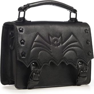 Banned Apparel Womens Black Gothic Punk Emo Rockabilly Bat Horror Nocturne Satchel Bag (Black)