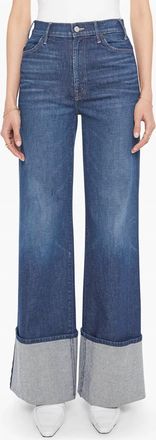 Mother Hustler Roller Sneak Cuff Wide Leg Jeans In Kicks And Riffs