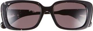 Chlo&eacute; Rectangular Sunglasses in Black Black Grey at Nordstrom Rack