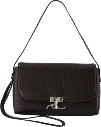 Courr&egrave;ges Icotype Shoulder Bag - Bags - Mujer - Marr&oacute;n - ONE SIZE