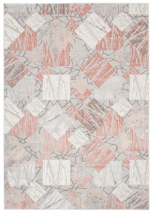 Tapiso Alfombra de sal&oacute;n salm&oacute;n gris crema 3d 300 x 400 cm