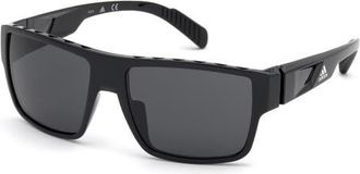 adidas 57mm Rectangular Sunglasses in Sblk/smk at Nordstrom