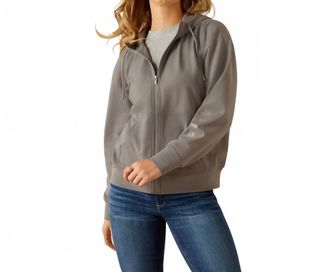 Ariat Womens Breeze Full Zip Hoodie In Smoke Pearl