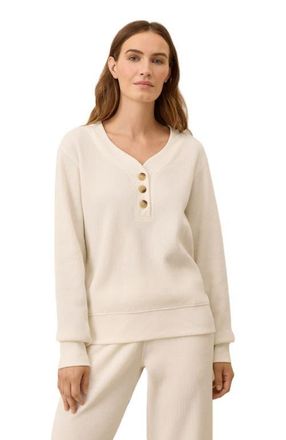 Pact Thermal Waffle Henley Pullover in Pearl at Nordstrom, Size X-Small
