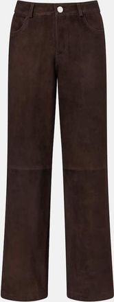 Nour Hammour Pantaloni Milo in suede a gamba larga
