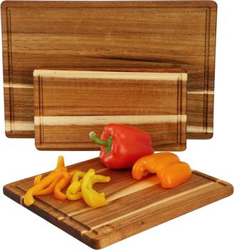 MegaChef 3 Piece 7 Inch, 10 Inch, and 17 Inch Acacia Wood Cutting Board Set with Juice Grooves at Nordstrom