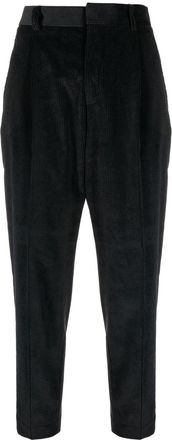 Woolrich cropped corduroy trousers - women - Cotton/Cotton/Polyester/Spandex/Elastane - 31 - Black