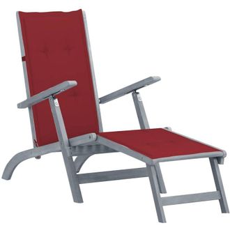 vidaXL Tumbona De Jard&iacute;n Con Reposapi&eacute;s Y Coj&iacute;n Madera Maciza Acacia Vidaxl