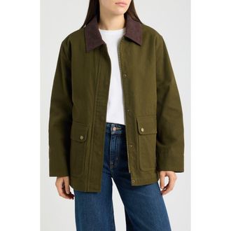 Pendleton Cascades Canvas Barn Coat in Dark Olive at Nordstrom, Size X-Large