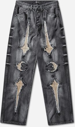 Thug Club Men s TC Bone Leather Denim Pants Black