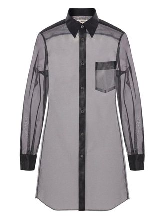 Comme Des Garçons semi-sheer ruffled tank top - women - Polyester - S - Black