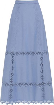 Ulla Johnson Womens Lucia Flared Midi Skirt In Chambray