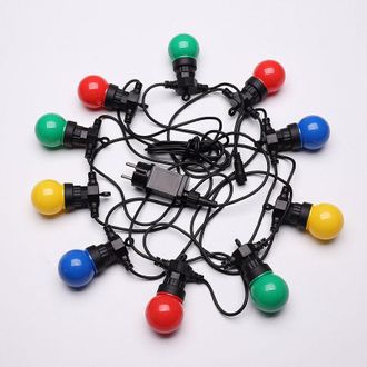 OEM Guirnalda De Luces Multicolor Ip65 De 5 M, Luces El&eacute;ctricas Para Exteriores, 10 Bombillas, Azul, Rojo, Amarillo Y Verde, Decoraci&oacute;n Rom&aacute;ntica Para Pat