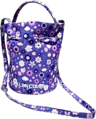 Balenciaga Pre-owned Wheel XS Canvas Shoulder Bag - Dames - Vintage Tas - Paars - ONE Size - Vintage