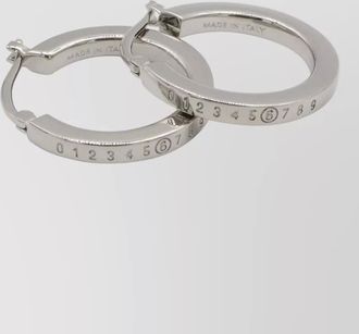 Maison Margiela hoop earrings number engraving polished finish