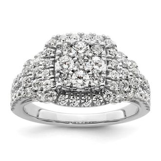 Diamond2Deal 14k White Gold Lab Grown Diamond Engagement Ring 1.5Ct Clarity- VS Color- G-H