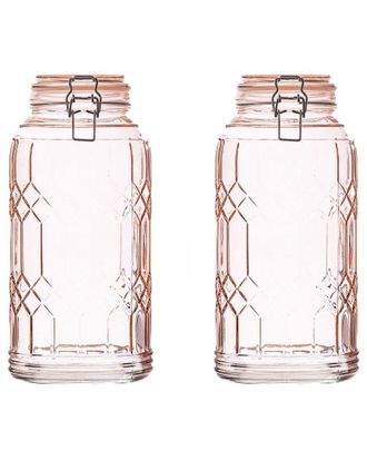 10 Strawberry Street Set Of 2 Bleeker Glass Canisters