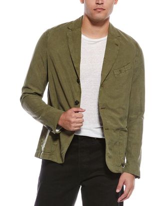 Officine G&eacute;n&eacute;rale Officine Generale Armie Garment-Dyed Linen-Blend Blazer
