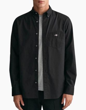 GANT Mens GANT INDIGO Mens Shirts - Black - Size: 38/Regular