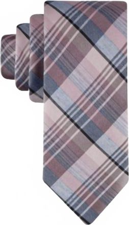 Calvin Klein Mens Beau Plaid Tie In Pink