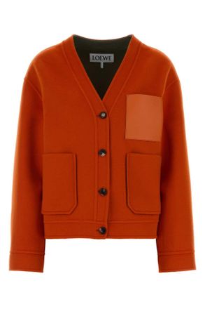 Loewe Orange Wool Blend Cardigan