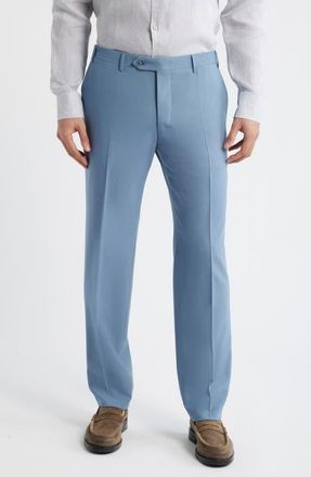 Canali Trim Fit Impeccabile Wool Suit Pants in Light Blue at Nordstrom, Size 50 X R