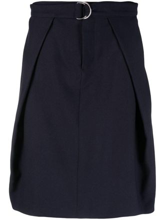 Ami D-ring buckle midi skirt - women - Virgin Wool - 38 - Blue
