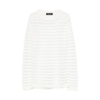 Fabiana Filippi Truien & Vesten, Dames, Wit, S, Geribbelde trui met ronde hals