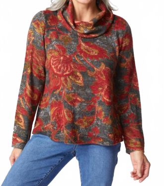 Habitat Aspen Paisley Cowl Top In Truffle