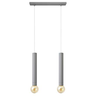 Netlighting Tuba Straight Bar Pendant Ceiling Light Grey 40cm