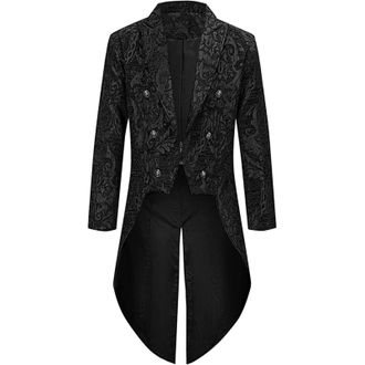 Generic Mens Steampunk Vintage Tailcoat Jacket Gothic Victorian Frock Coat Costume Medieval Clothing (shape1,XXL)