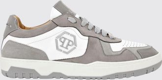 Philipp Plein Sneakers basse in pelle e suede con logo Hexagon applicato
