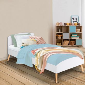 IDMarket Cama Individual Escandinava 90 X 190 Cm Soren Madera Y Blanco