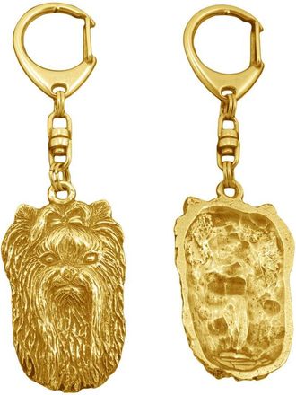 OEM Yorkshire Terrier, York, York, Yorkie Ii: Llavero De Perro Ba&ntilde;ado En Oro, Decoraci&oacute;n De Bolsos, Accesorio De Lujo De Art-dog