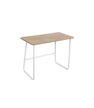 HERDASA Hispanohogar - Mesa Oficina O Despacho Patas Met&aacute;licas En Acabado Roble/blanco 76 Cm(alto)100 Cm(ancho)52 Cm(largo)